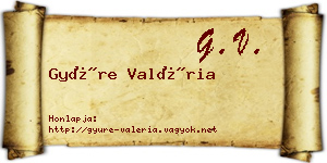 Gyüre Valéria névjegykártya